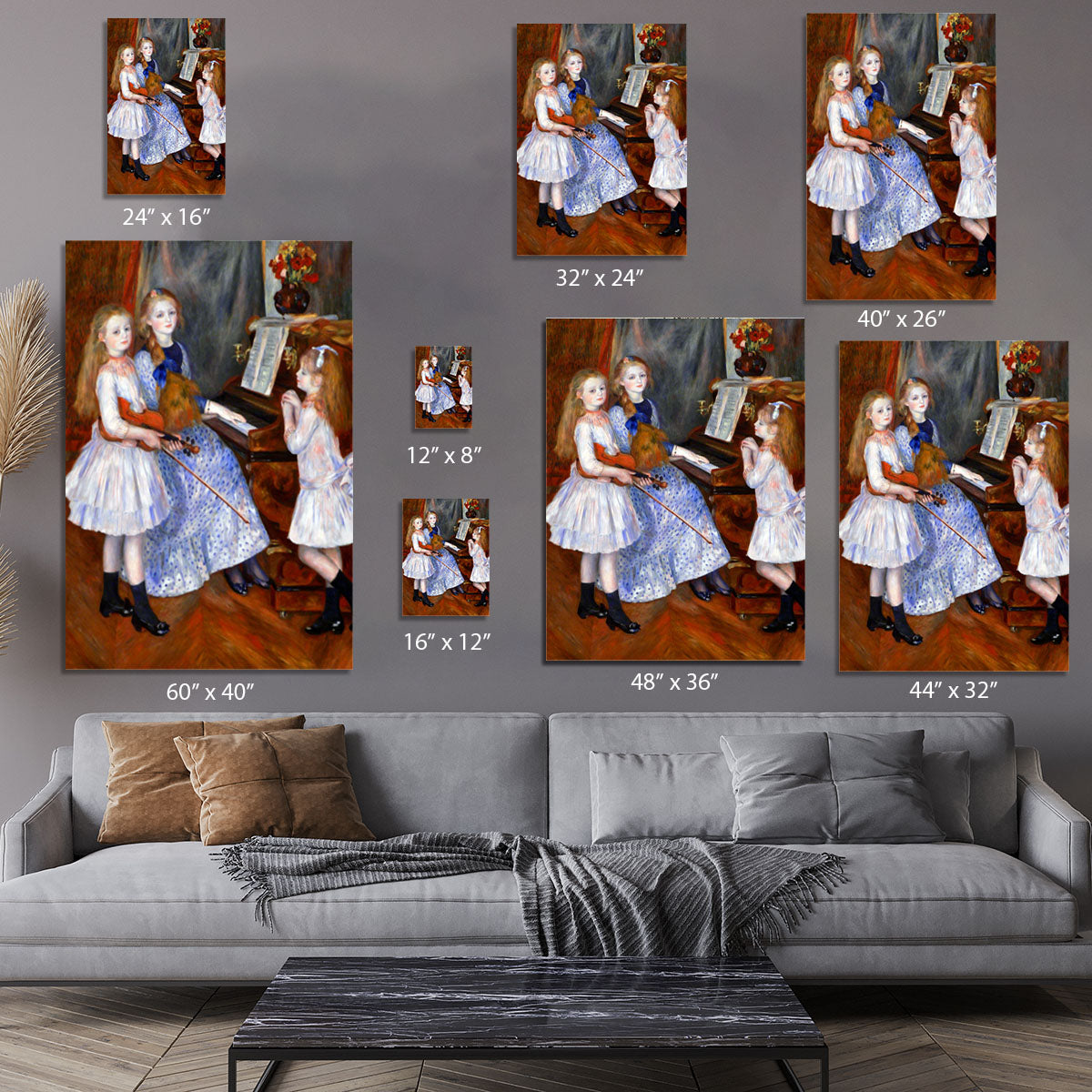 The daughters of Catulle Mendes by Renoir Canvas Print or Poster - Canvas Art Rocks - 7
