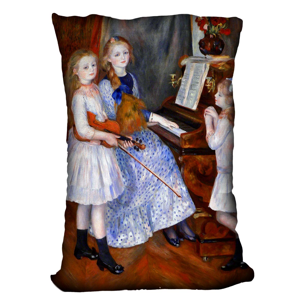 The daughters of Catulle Mendes by Renoir Cushion
