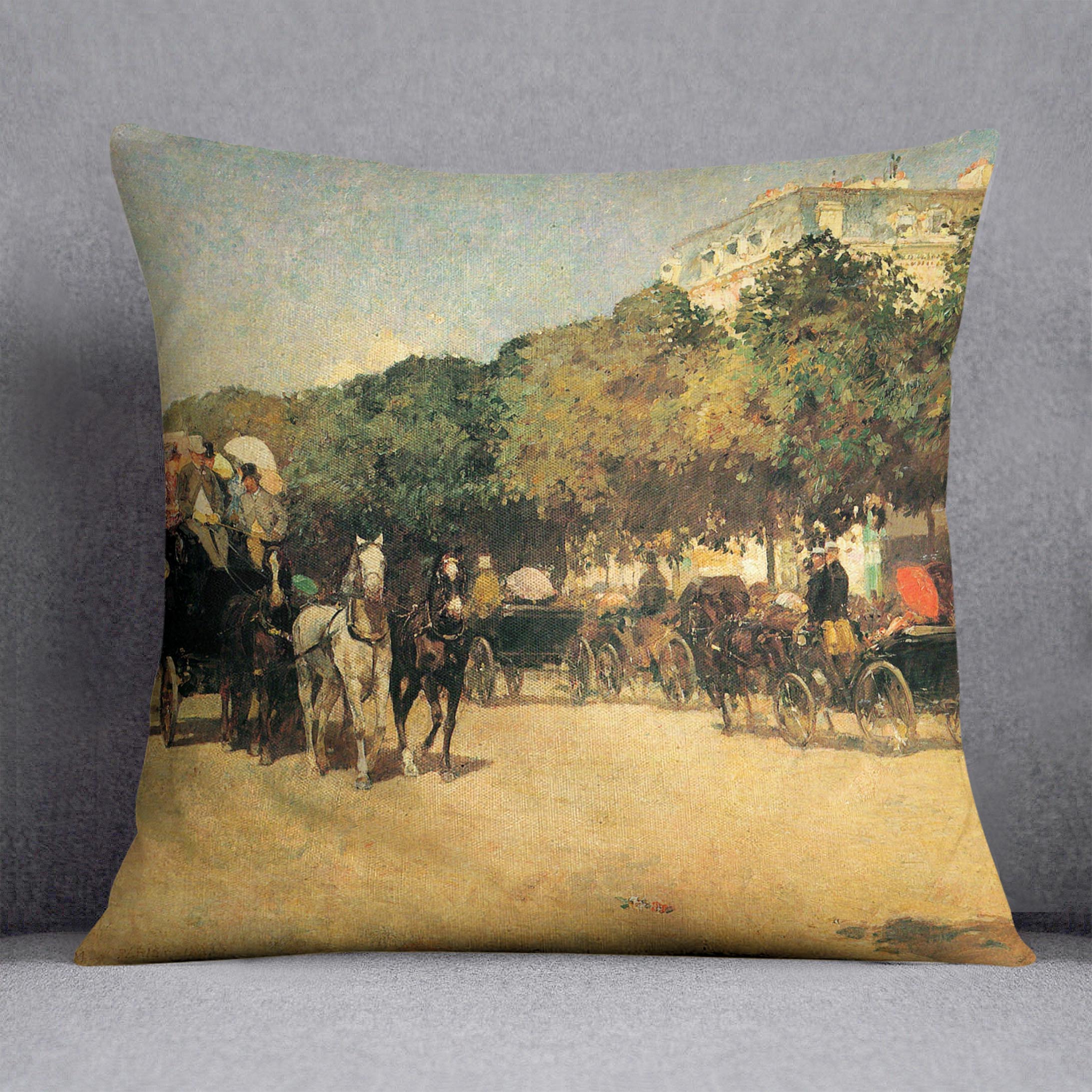 The day of the Grand Prize 2 by Hassam Cushion - Canvas Art Rocks - 1