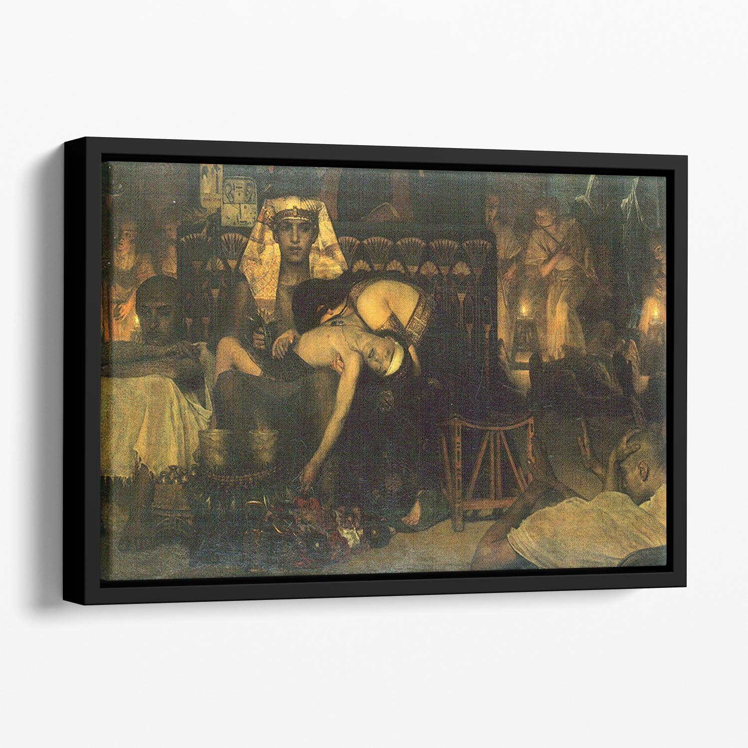The death of the First Born by Alma Tadema Floating Framed Canvas - Canvas Art Rocks - 1
