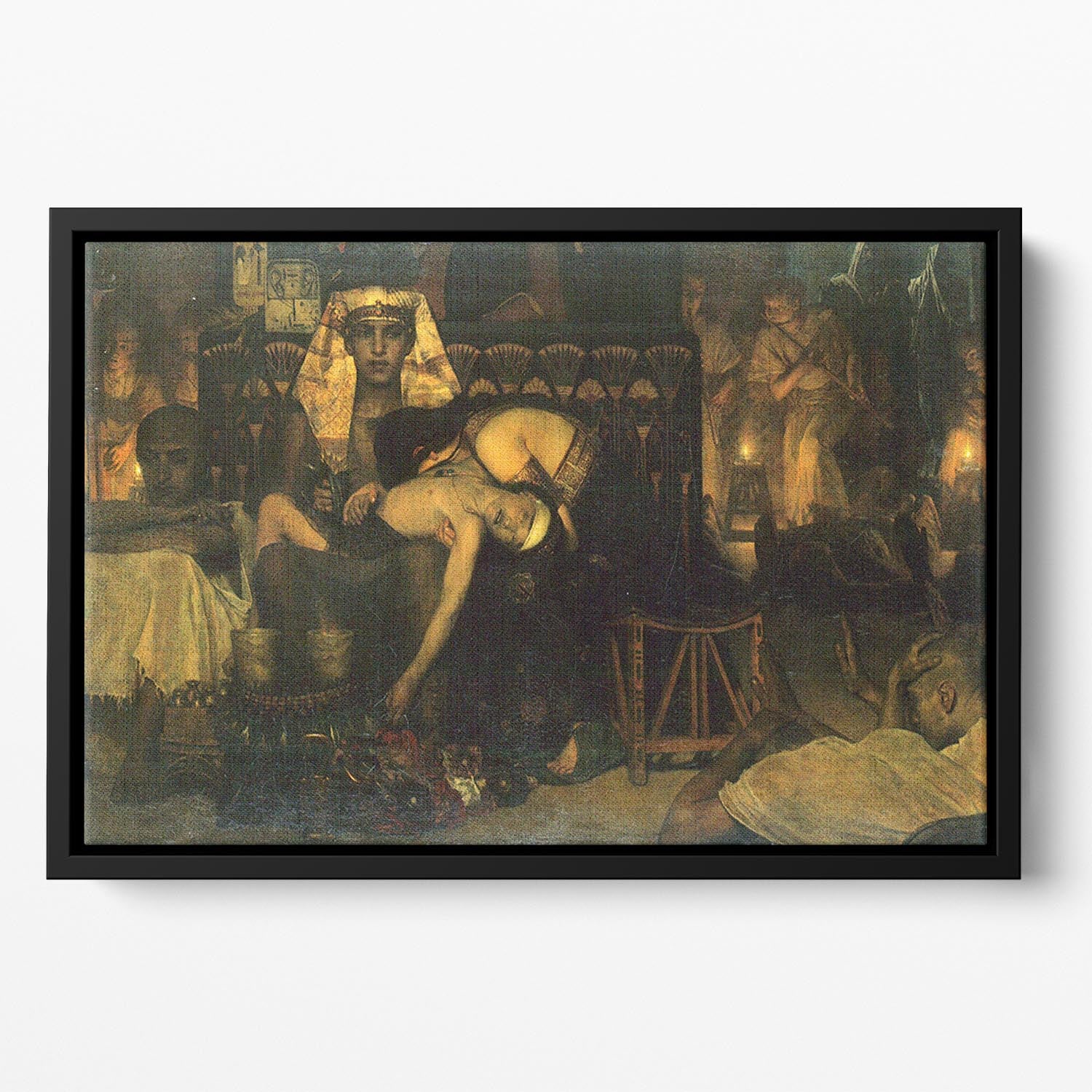 The death of the First Born by Alma Tadema Floating Framed Canvas - Canvas Art Rocks - 2