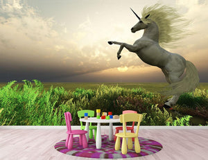 The fabled Unicorn Stag Wall Mural Wallpaper - Canvas Art Rocks - 2