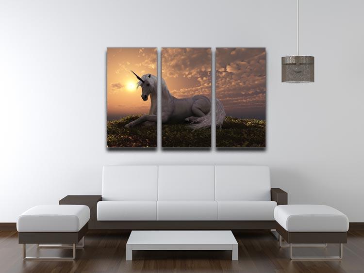 The fabled creature laying 3 Split Panel Canvas Print - Canvas Art Rocks - 3