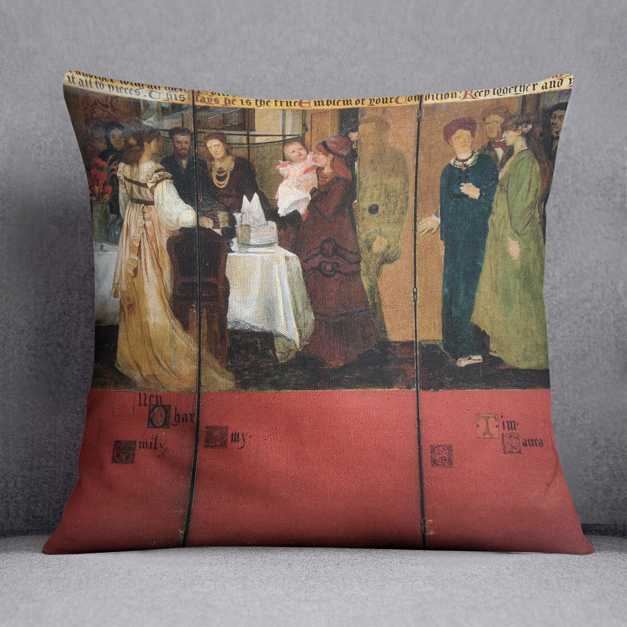 The family picture of Epps panels 4 6 by Alma Tadema Cushion - Canvas Art Rocks - 1