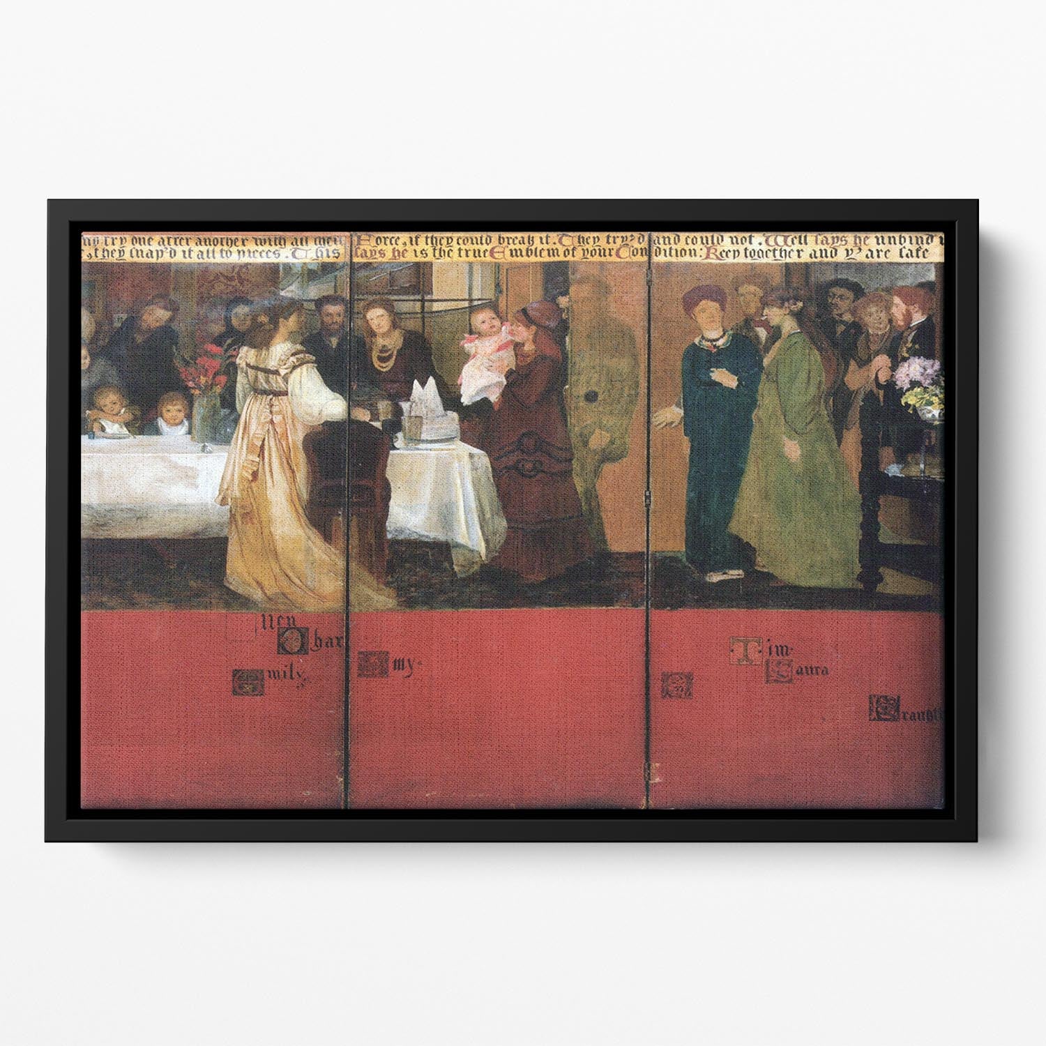 The family picture of Epps panels 4 6 by Alma Tadema Floating Framed Canvas - Canvas Art Rocks - 2