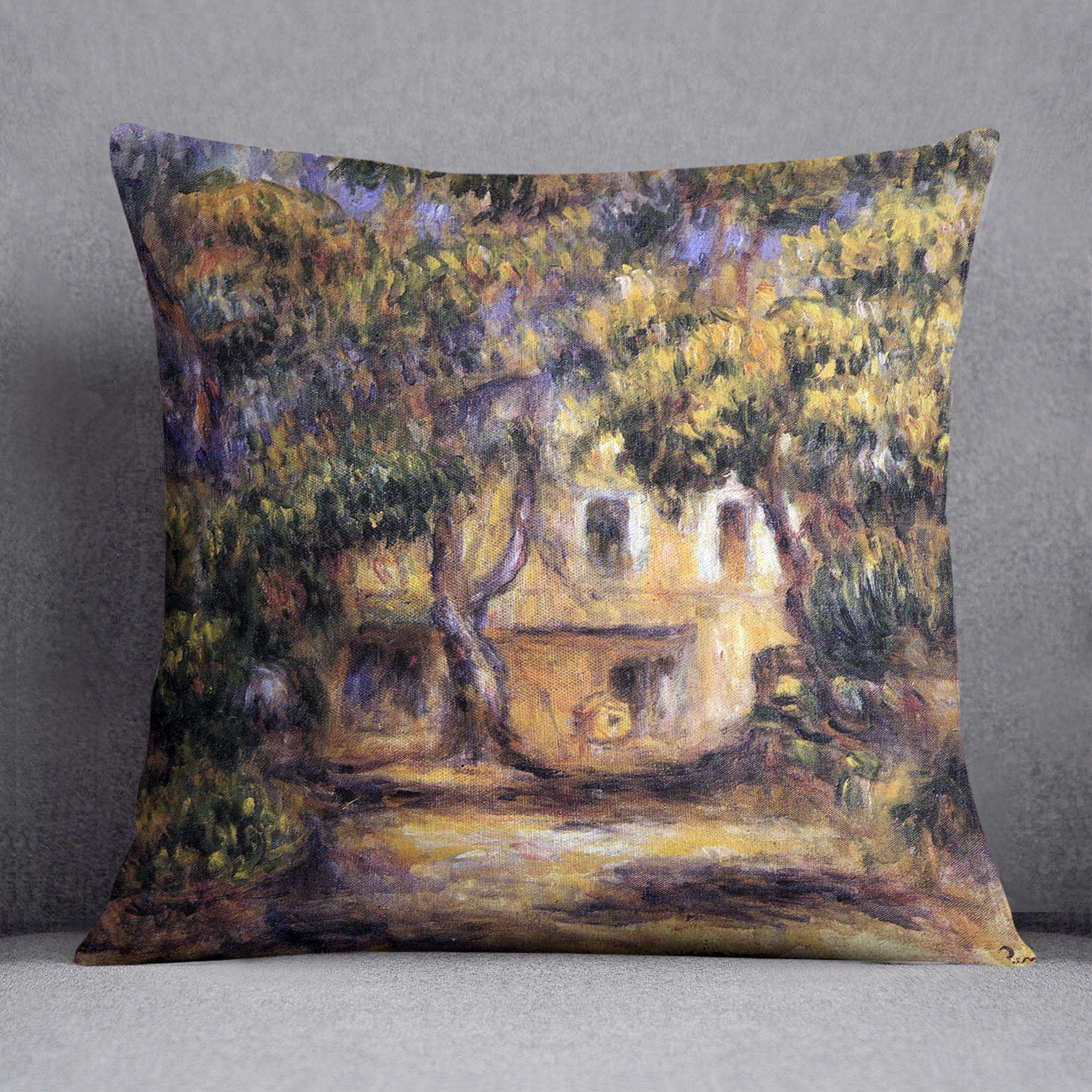 The farm at Les Collettes by Renoir Cushion