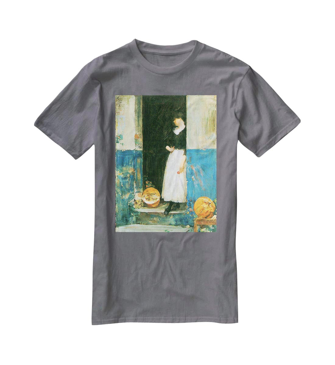 The fruit trader by Hassam T-Shirt - Canvas Art Rocks - 3