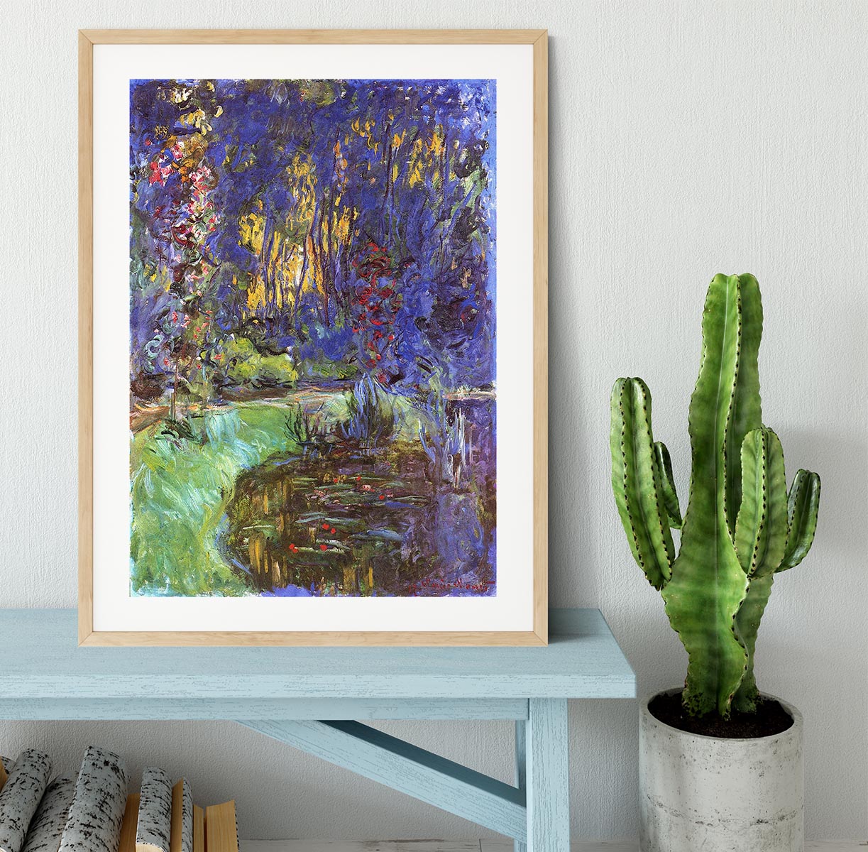 The garden in Giverny by Monet Framed Print - Canvas Art Rocks - 3