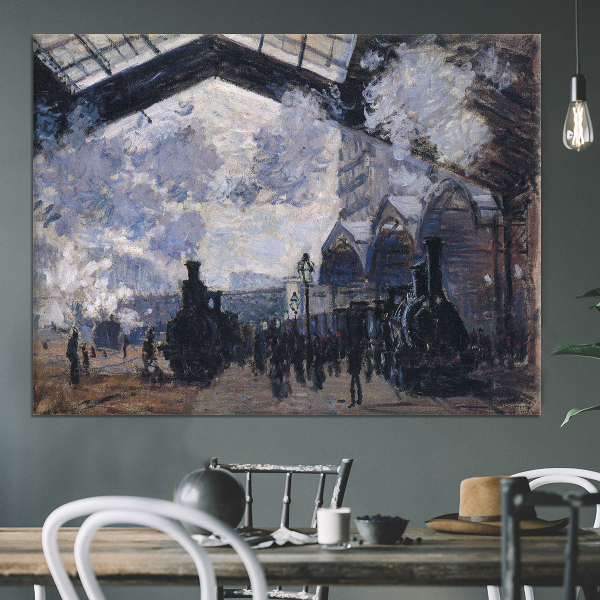 The gare St Lazare 2 by Monet Canvas Print or Poster - Canvas Art Rocks - 3