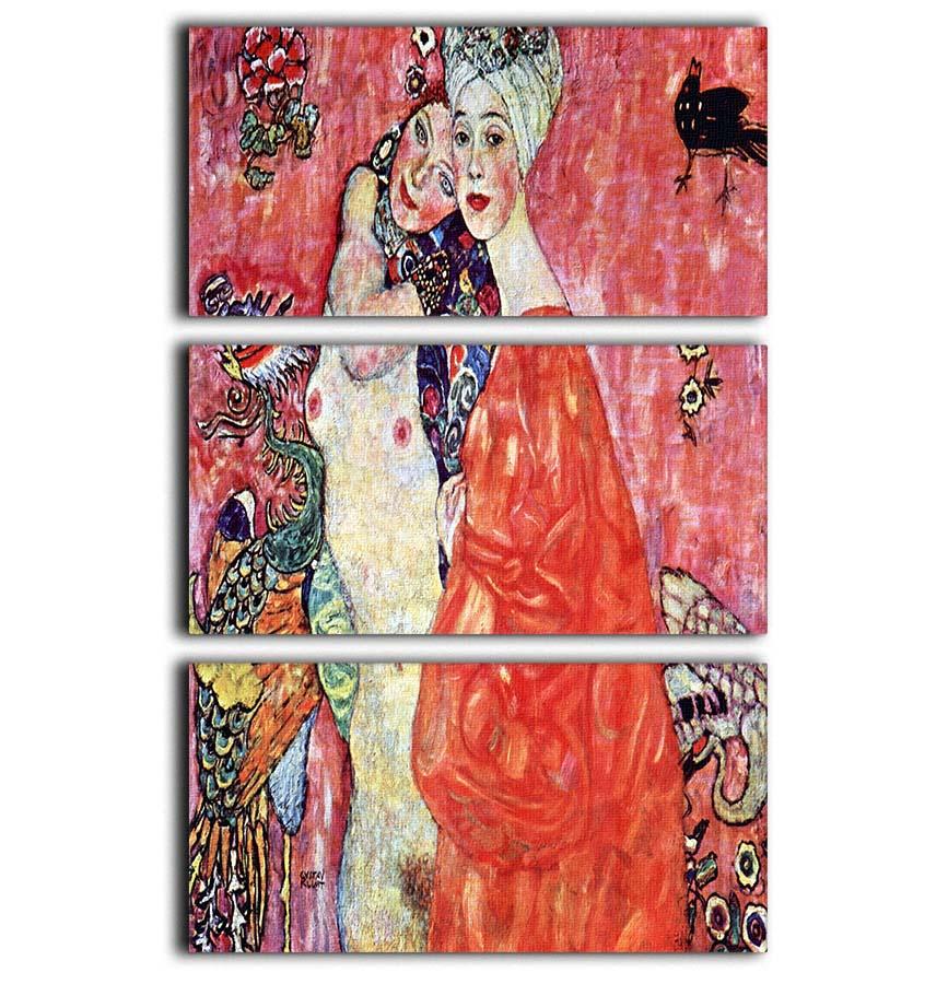 The girlfriends by Klimt 3 Split Panel Canvas Print - Canvas Art Rocks - 1