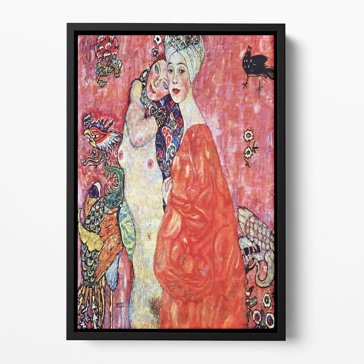 The girlfriends by Klimt Floating Framed Canvas