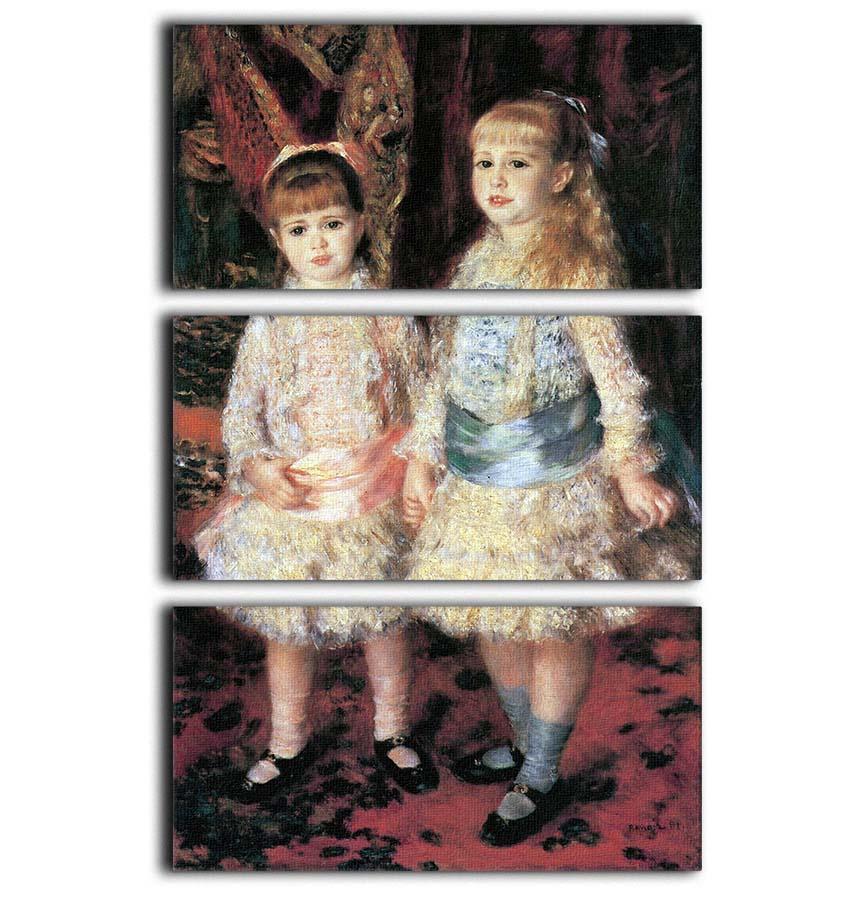 The girls Cahen dAnvers by Renoir 3 Split Panel Canvas Print - Canvas Art Rocks - 1