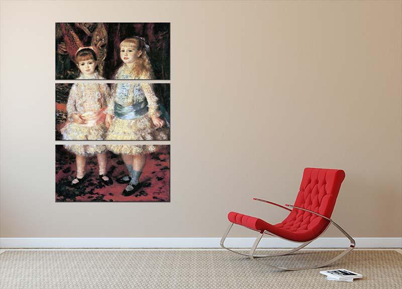 The girls Cahen dAnvers by Renoir 3 Split Panel Canvas Print - Canvas Art Rocks - 2