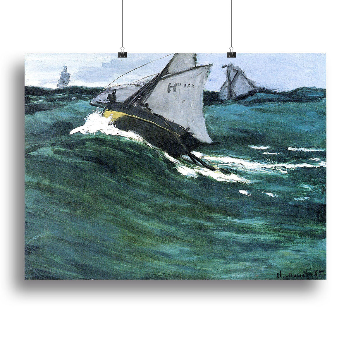 The green wave by Monet Canvas Print or Poster - Canvas Art Rocks - 2