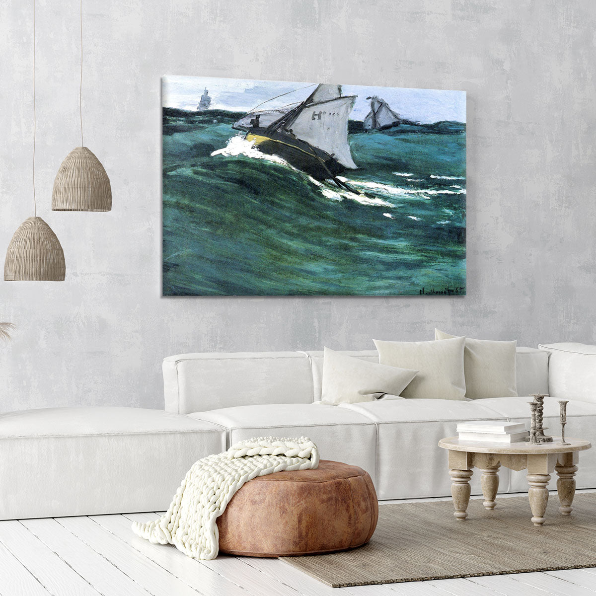 The green wave by Monet Canvas Print or Poster - Canvas Art Rocks - 6