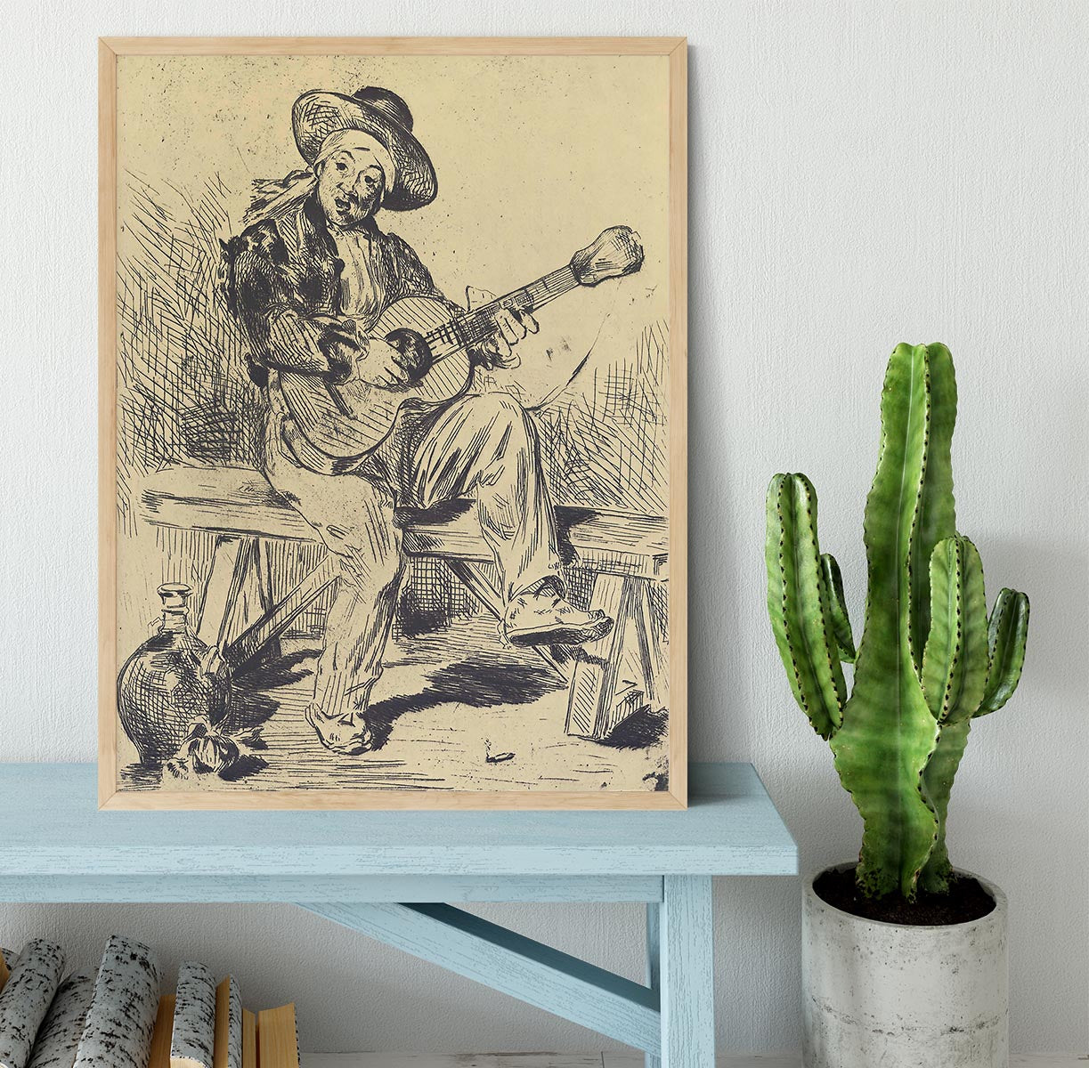 The guitar Player by Manet Framed Print - Canvas Art Rocks - 4