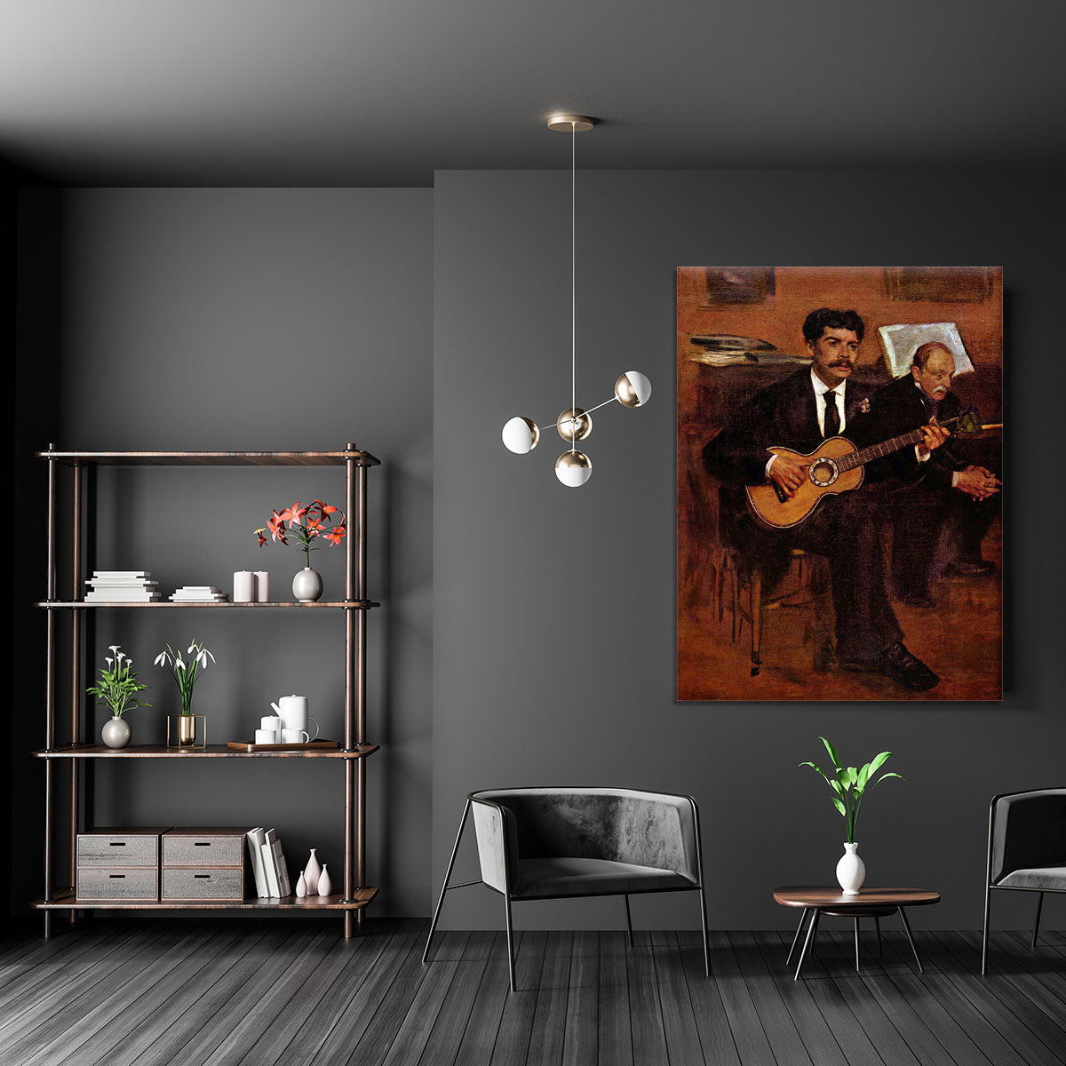 The guitarist Pagans and Monsieur Degas by Degas Canvas Print or Poster - Canvas Art Rocks - 5