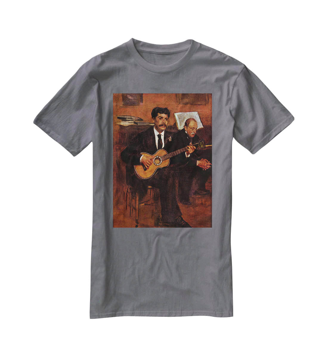 The guitarist Pagans and Monsieur Degas by Degas T-Shirt - Canvas Art Rocks - 3