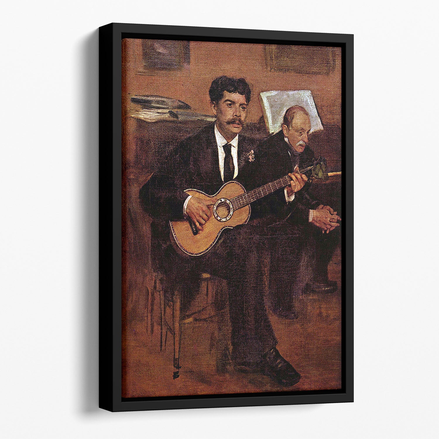 The guitarist Pagans and Monsieur Degas by Manet Floating Framed Canvas