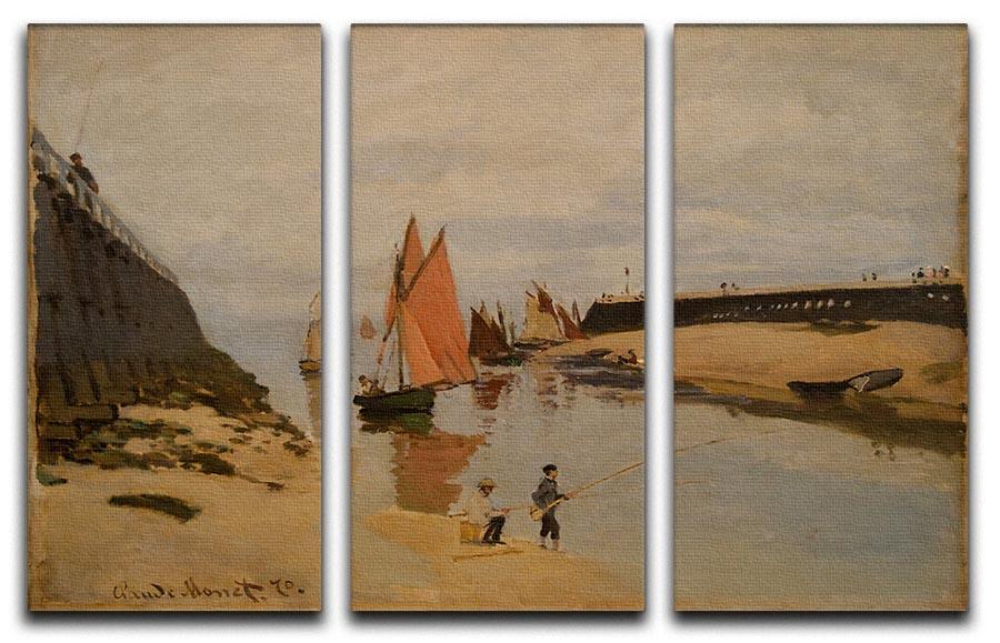 The harbor at Trouville by Monet Split Panel Canvas Print - Canvas Art Rocks - 4