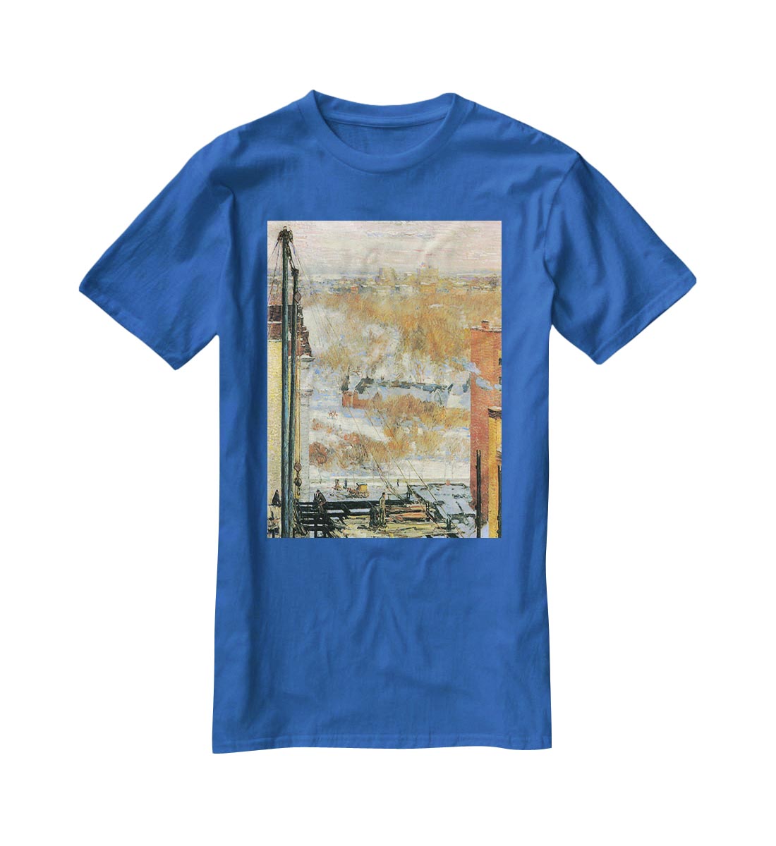 The hut and the skyscrapers by Hassam T-Shirt - Canvas Art Rocks - 2