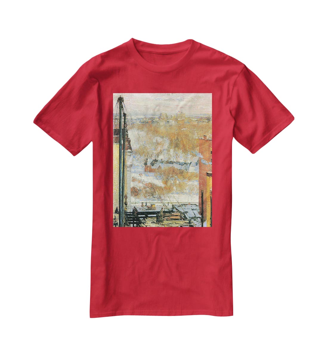 The hut and the skyscrapers by Hassam T-Shirt - Canvas Art Rocks - 4