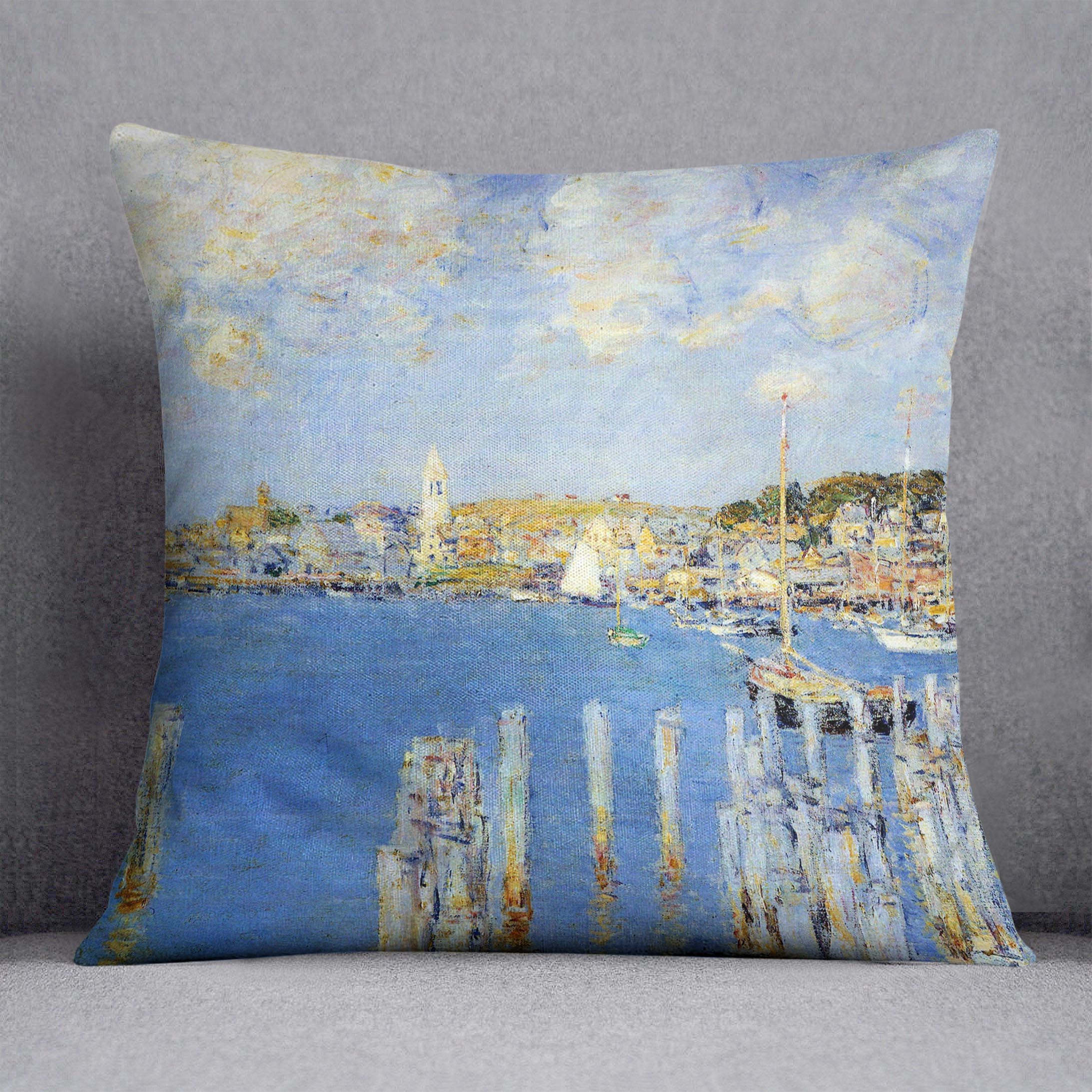 The inland port of Gloucester by Hassam Cushion - Canvas Art Rocks - 1