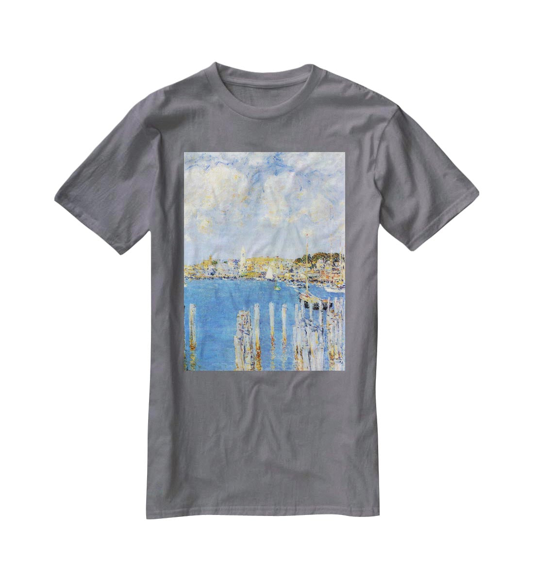 The inland port of Gloucester by Hassam T-Shirt - Canvas Art Rocks - 3