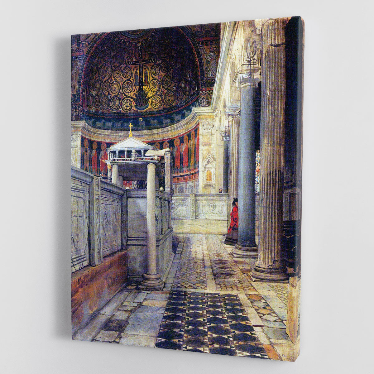 The interior of the church of San Clemente Rome by Alma Tadema Canvas Print or Poster - Canvas Art Rocks - 1