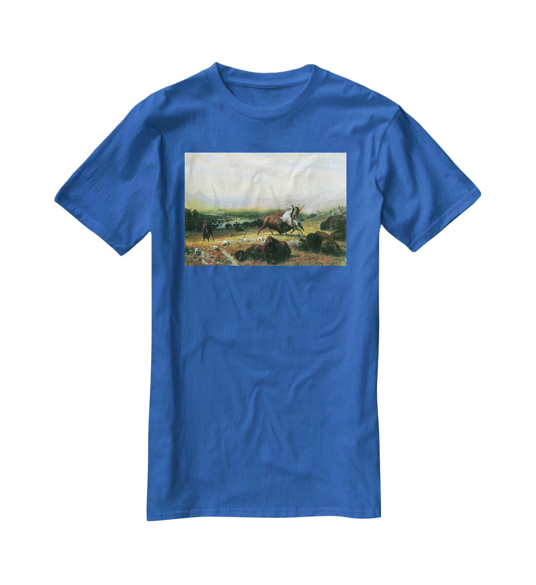 The last Buffalo by Bierstadt T-Shirt - Canvas Art Rocks - 2