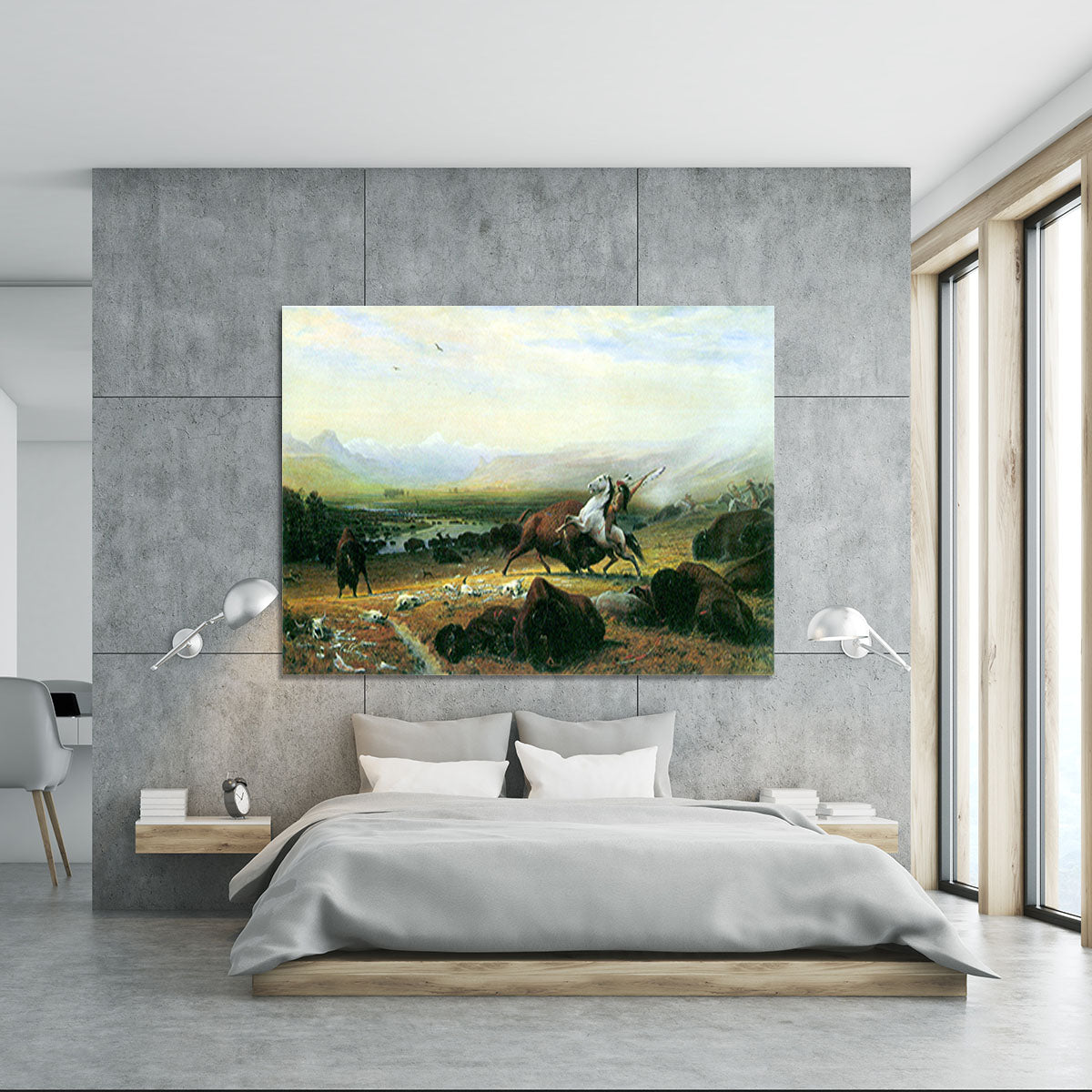 The last Buffalo by Bierstadt Canvas Print or Poster - Canvas Art Rocks - 5