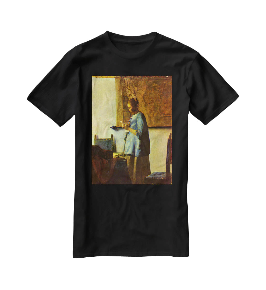 The letter reader by Vermeer T-Shirt - Canvas Art Rocks - 1