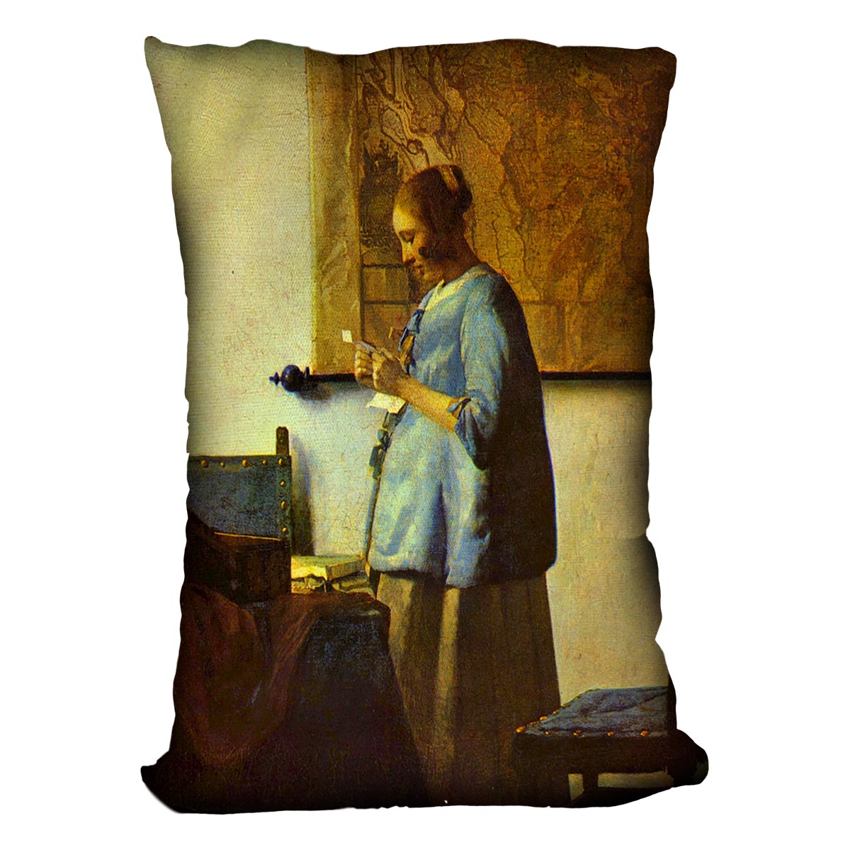 The letter reader by Vermeer Cushion