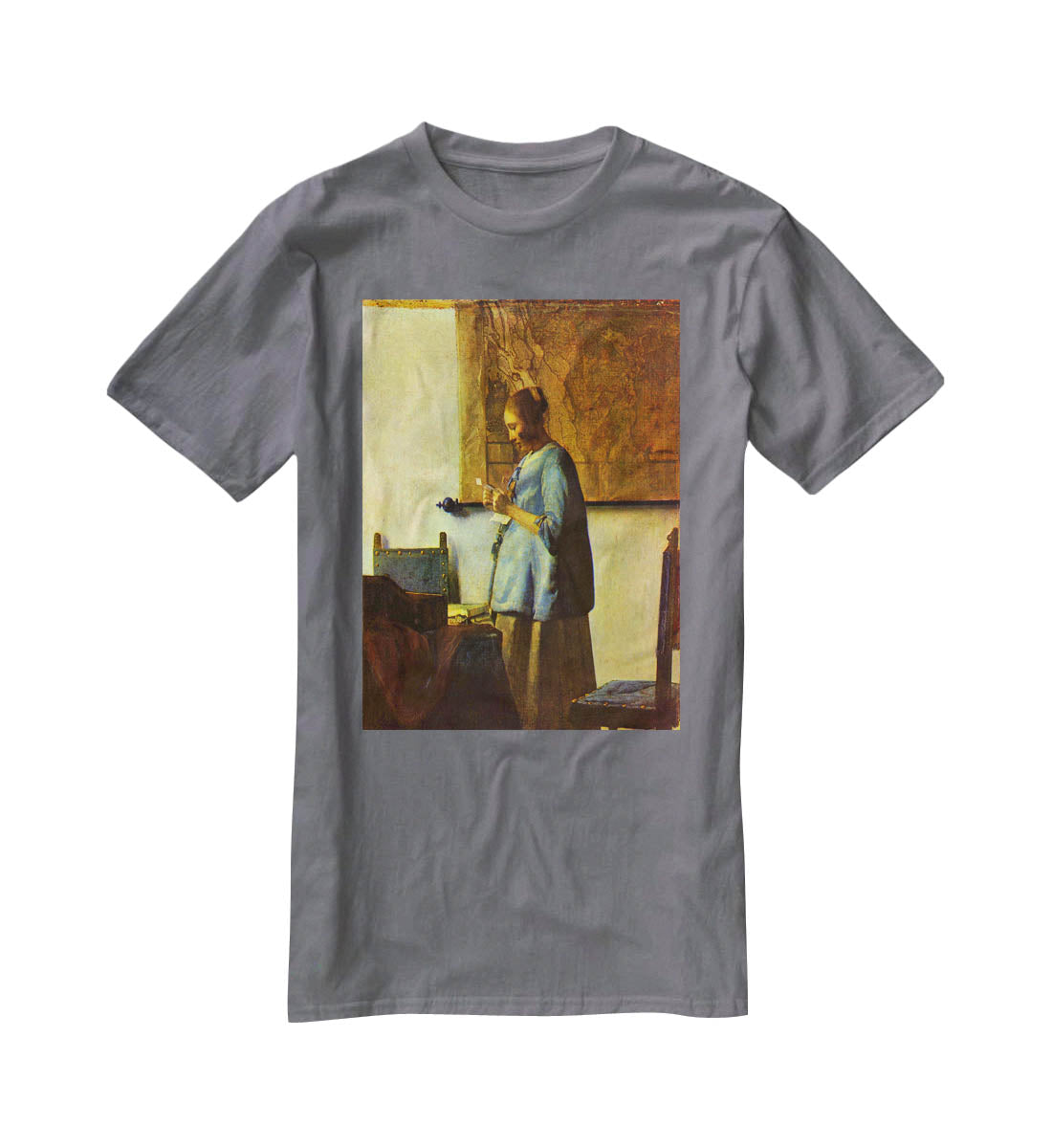 The letter reader by Vermeer T-Shirt - Canvas Art Rocks - 3