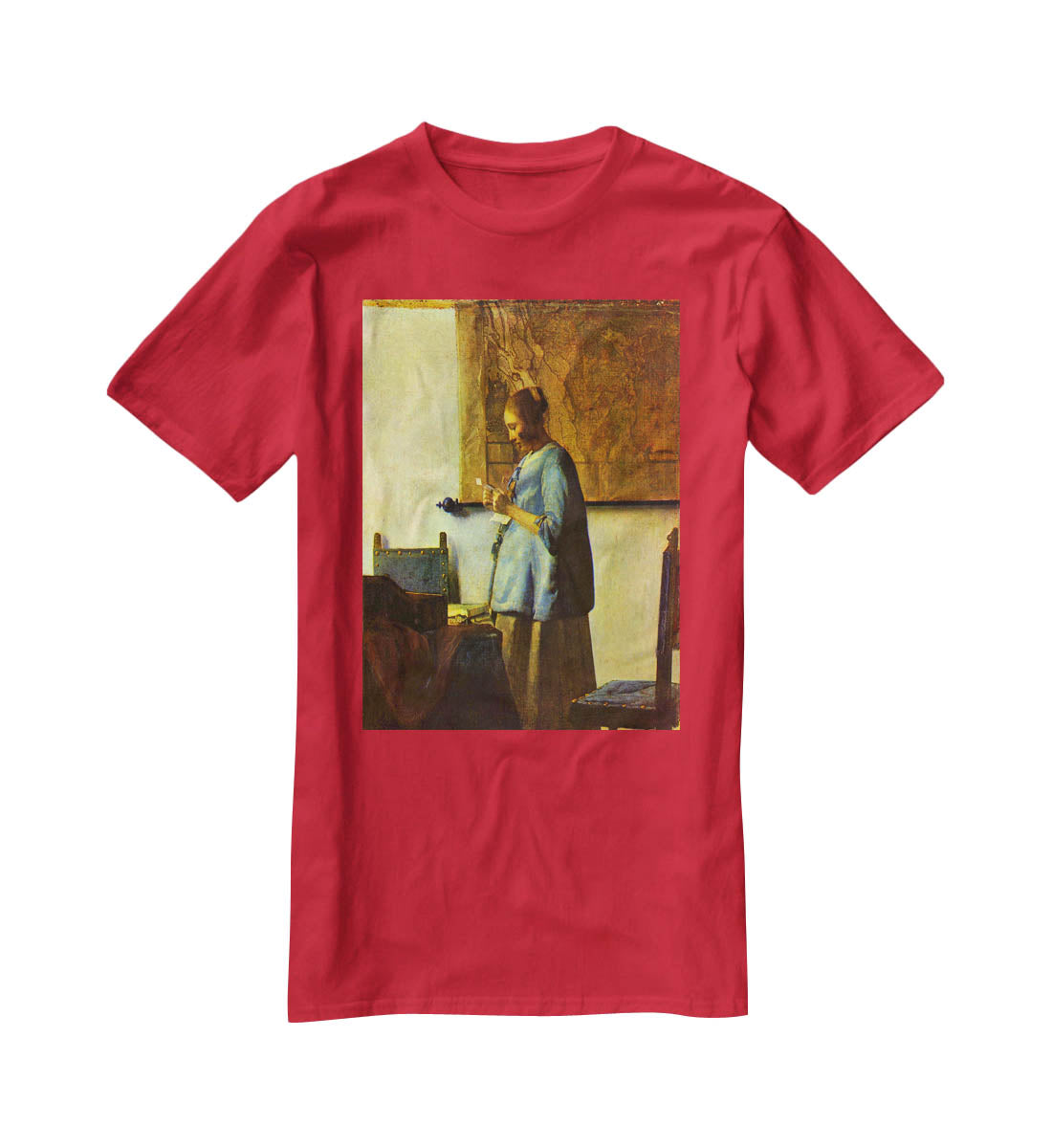 The letter reader by Vermeer T-Shirt - Canvas Art Rocks - 4