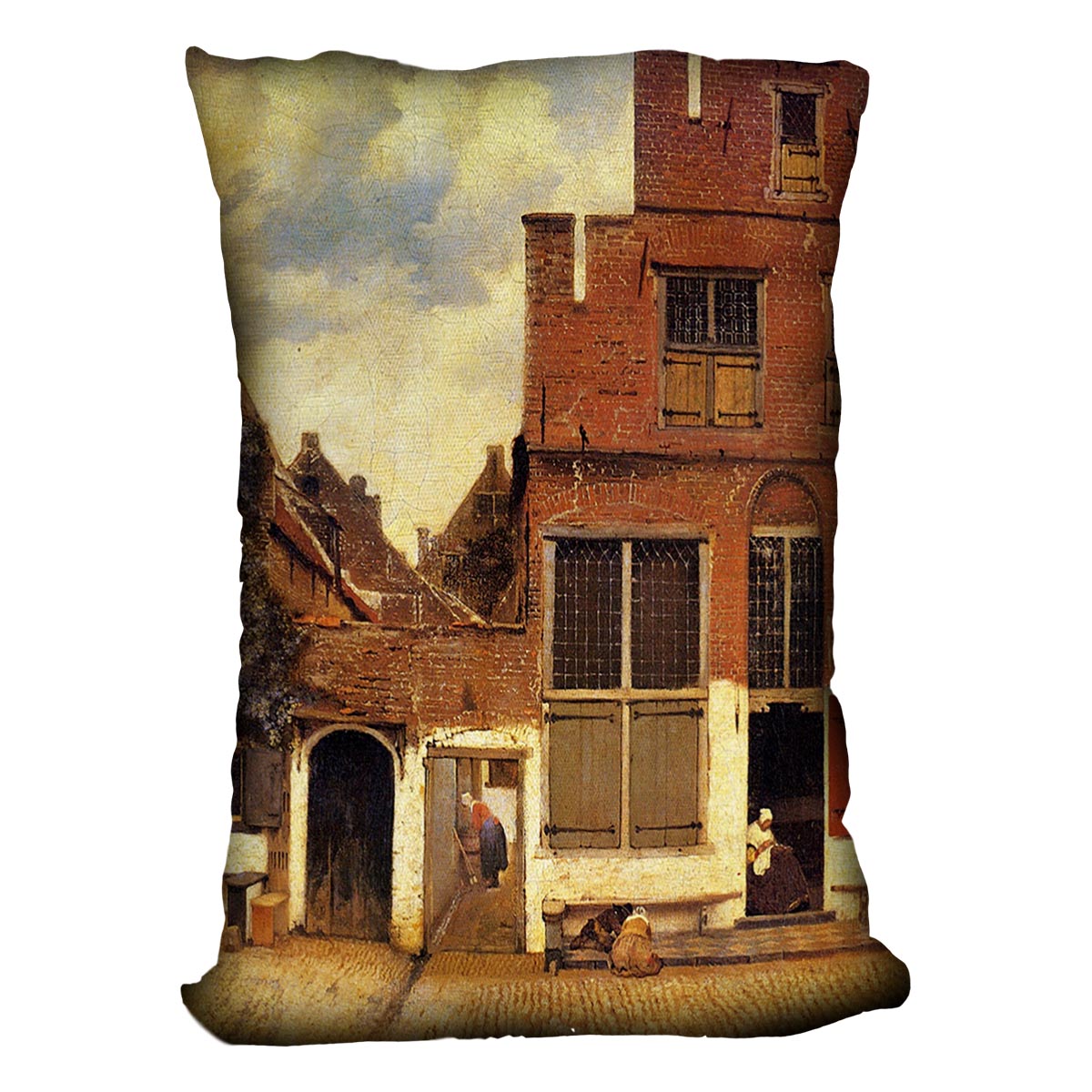 The little street by Vermeer Cushion