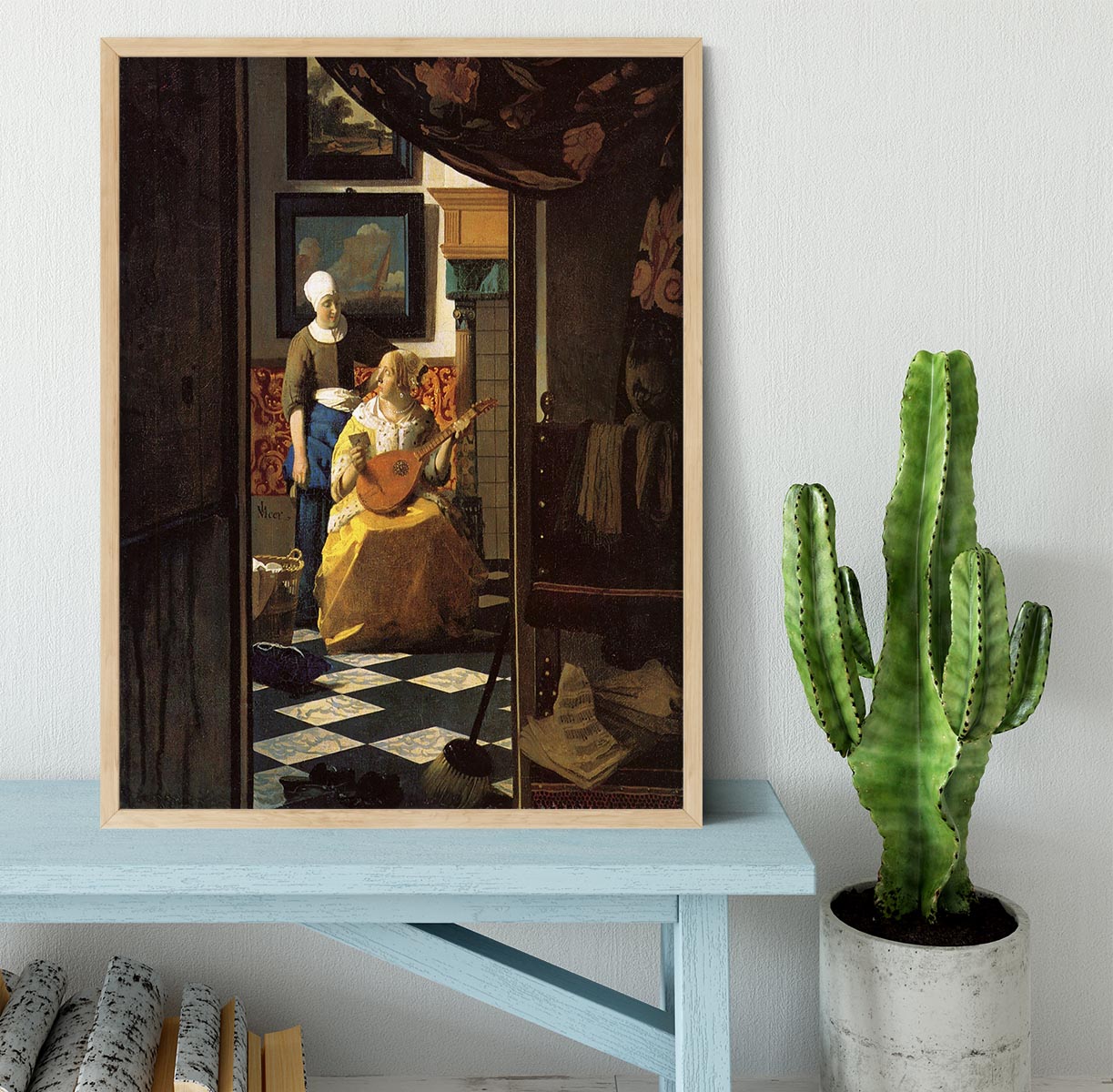 The love letter by Vermeer Framed Print - Canvas Art Rocks - 4