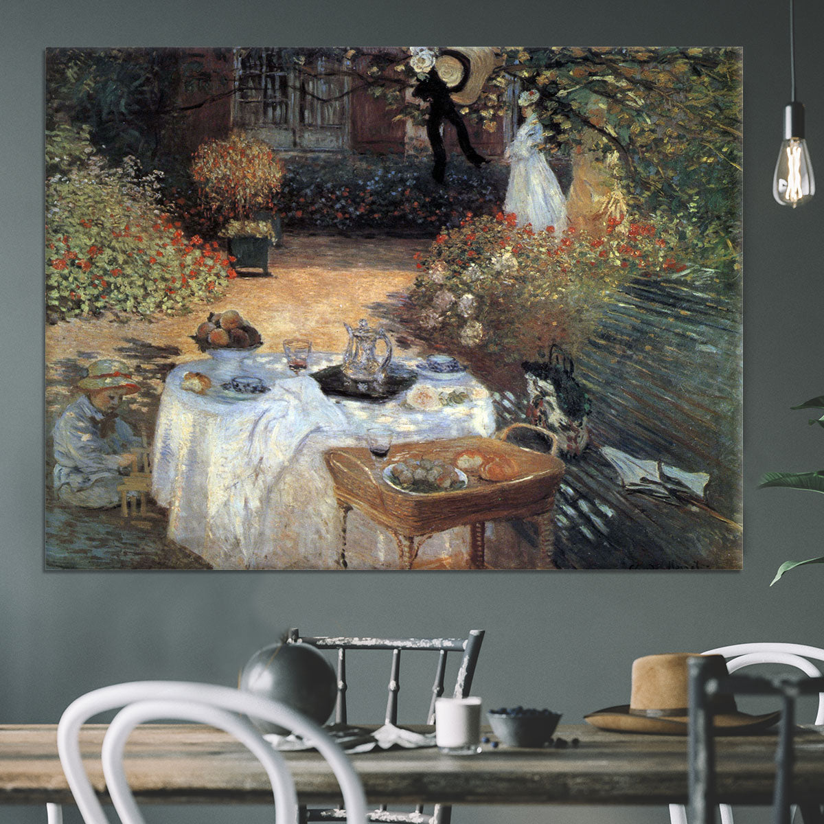 The lunch 2 by Monet Canvas Print or Poster - Canvas Art Rocks - 3