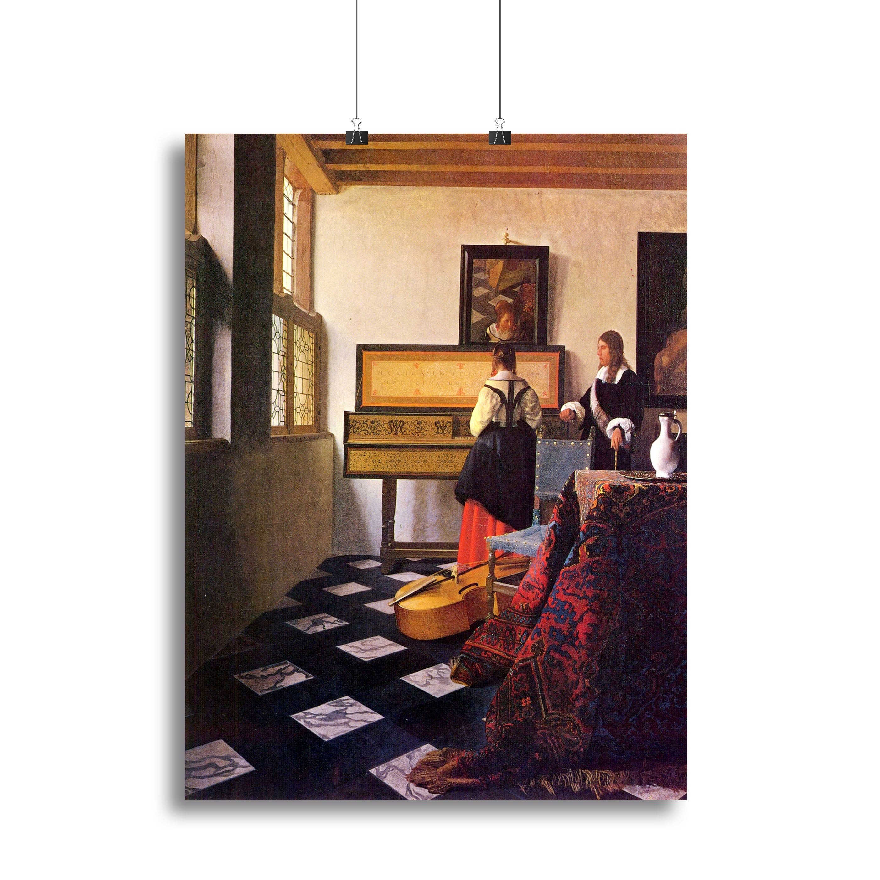 The music lesson by Vermeer Canvas Print or Poster - Canvas Art Rocks - 2