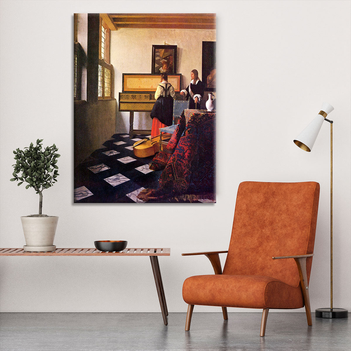 The music lesson by Vermeer Canvas Print or Poster - Canvas Art Rocks - 6