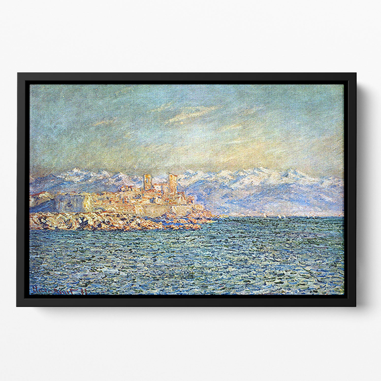 The old Fort in Antibes by Monet Floating Framed Canvas