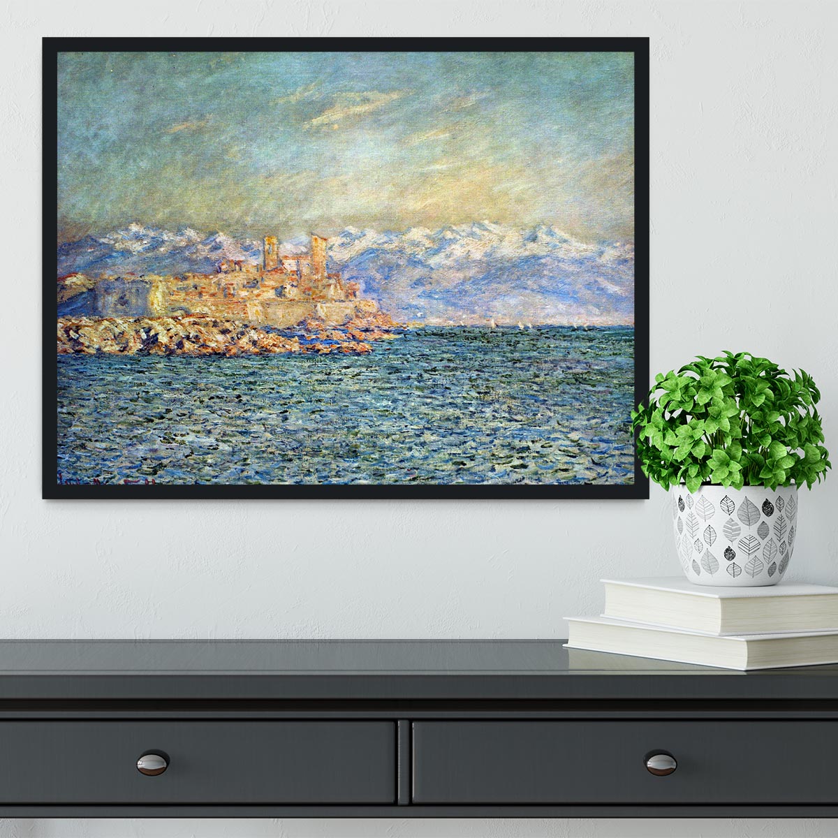 The old Fort in Antibes by Monet Framed Print - Canvas Art Rocks - 2
