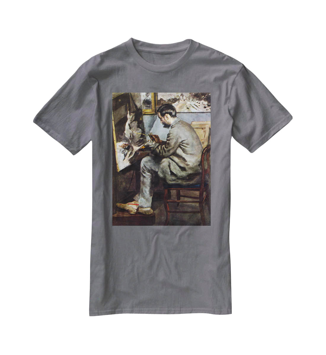 The painter in the studio of Bazille by Renoir T-Shirt - Canvas Art Rocks - 3