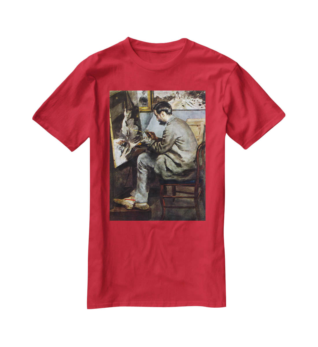 The painter in the studio of Bazille by Renoir T-Shirt - Canvas Art Rocks - 4
