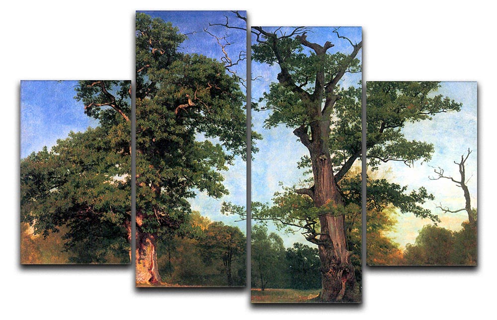 The pioneers of forests by Bierstadt 4 Split Panel Canvas - Canvas Art Rocks - 1