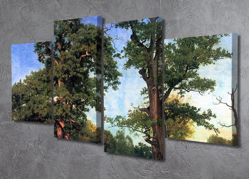 The pioneers of forests by Bierstadt 4 Split Panel Canvas - Canvas Art Rocks - 2