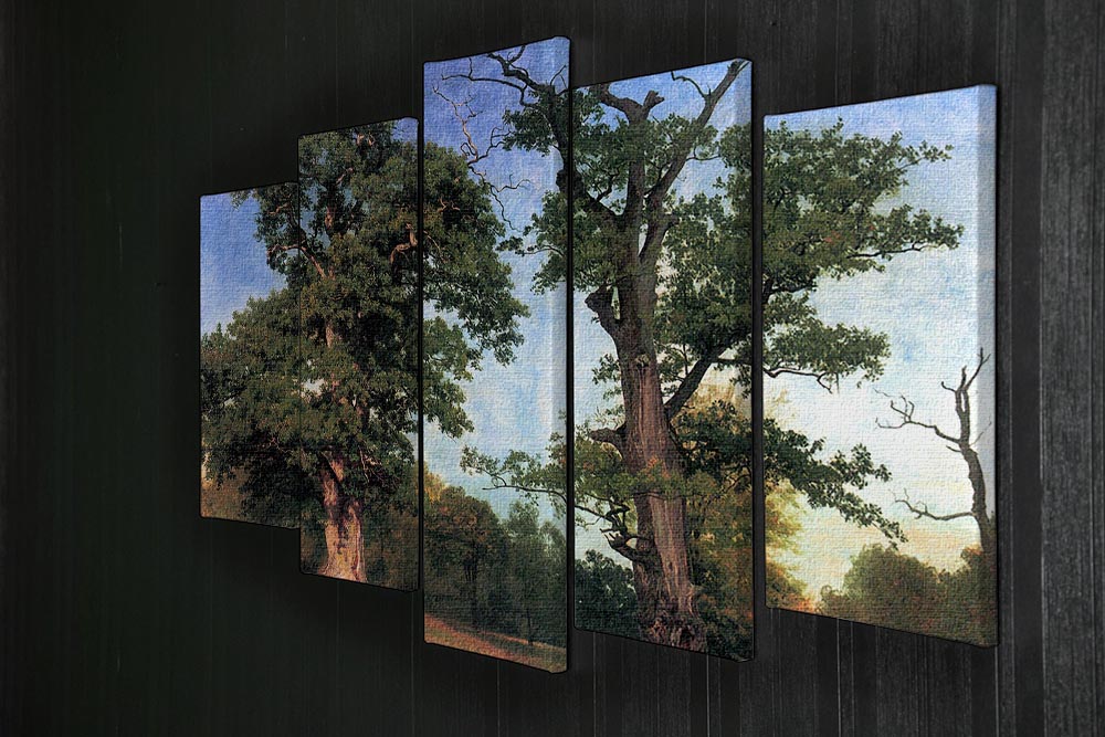 The pioneers of forests by Bierstadt 5 Split Panel Canvas - Canvas Art Rocks - 2