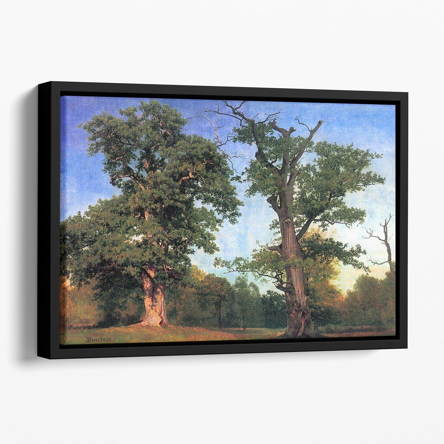 The pioneers of forests by Bierstadt Floating Framed Canvas - Canvas Art Rocks - 1