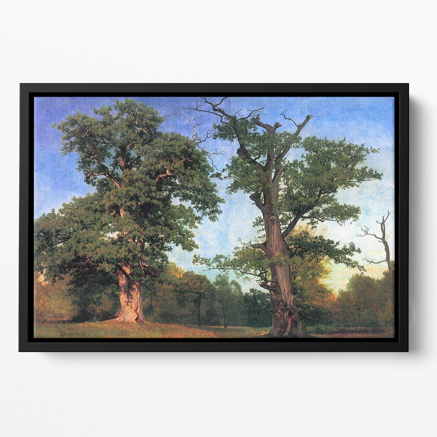 The pioneers of forests by Bierstadt Floating Framed Canvas - Canvas Art Rocks - 2