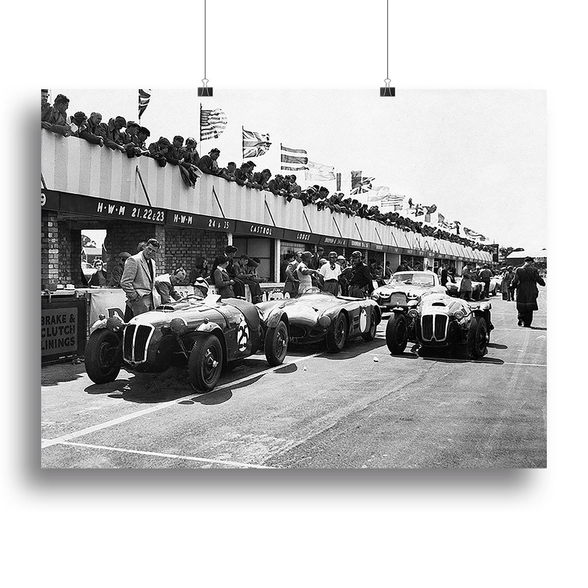 The pit lane at the British Grand Prix at Silverstone in 1953 Canvas Print or Poster - Canvas Art Rocks - 2